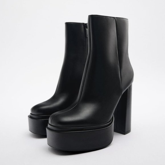 ZARA 2022 PLATFORM ANKLE BOOTS - Picture 5 of 8